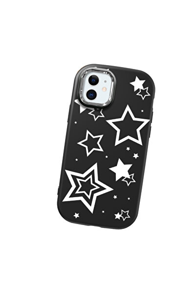 Hontinga حافظة هاتف من السيليكون الناعم باللون الأسود متوافقة مع كاميرا آيفون...