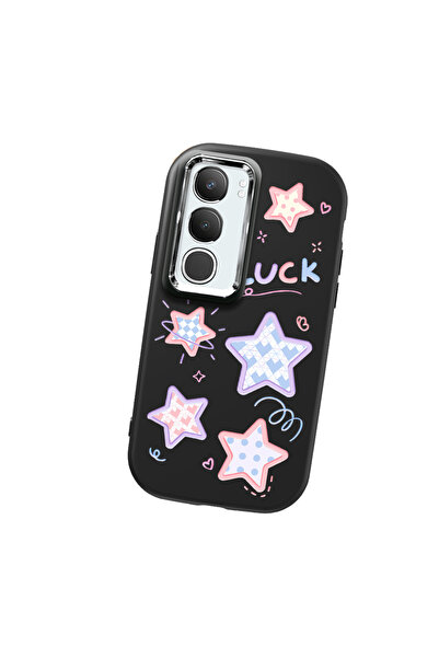 Hontinga حافظة هاتف من السيليكون الناعم باللون الأسود متوافقة مع كاميرا Vivo ...