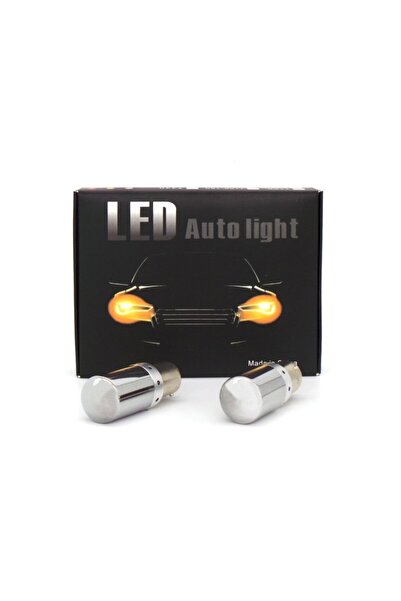 motoLEDy 2 buc Becuri LED PY21W, BAU15S 12-24V ORANGE 100% canbus