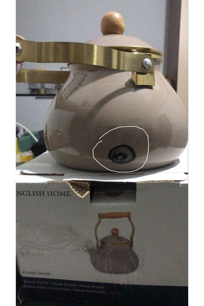 English Home Enamel Teapot 2 Liter Beige Paint Faulty Damaged Item