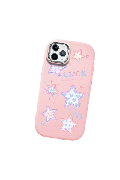 Hontinga حافظة هاتف من السيليكون الناعم باللون الوردي متوافقة مع كاميرا آيفون...