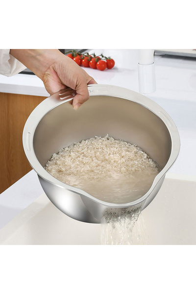 Akayev مصفاة ووعاء غسيل من الفولاذ مقاس 27 سم