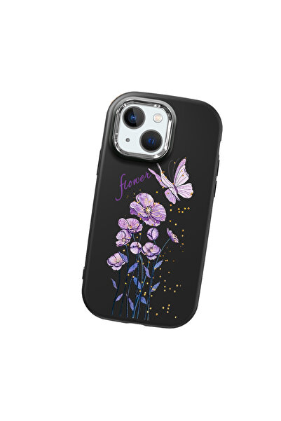 Hontinga حافظة هاتف من السيليكون الناعم باللون الأسود متوافقة مع كاميرا آيفون...