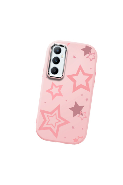 Hontinga حافظة هاتف من السيليكون الناعم باللون الوردي متوافقة مع كاميرا Realm...