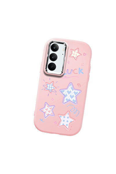 Hontinga حافظة هاتف من السيليكون الناعم باللون الوردي متوافقة مع كاميرا Realm...