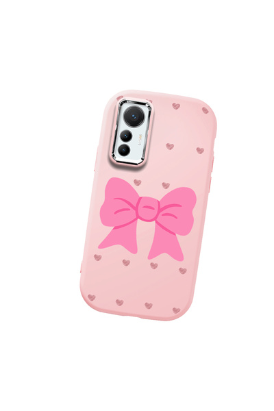 Hontinga حافظة هاتف من السيليكون الناعم باللون الوردي متوافقة مع كاميرا Mi 12...