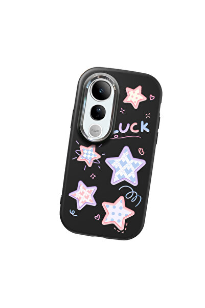 Hontinga حافظة هاتف من السيليكون الناعم باللون الأسود متوافقة مع كاميرا Vivo ...