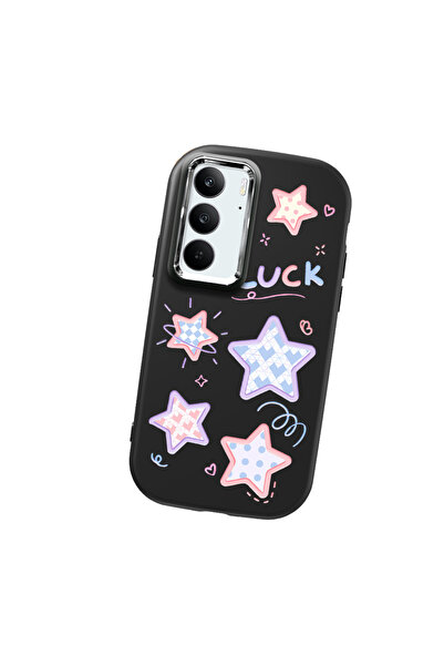 Hontinga حافظة هاتف من السيليكون الناعم باللون الأسود متوافقة مع كاميرا Realm...