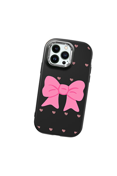 Hontinga حافظة هاتف من السيليكون الناعم باللون الأسود متوافقة مع كاميرا آيفون...