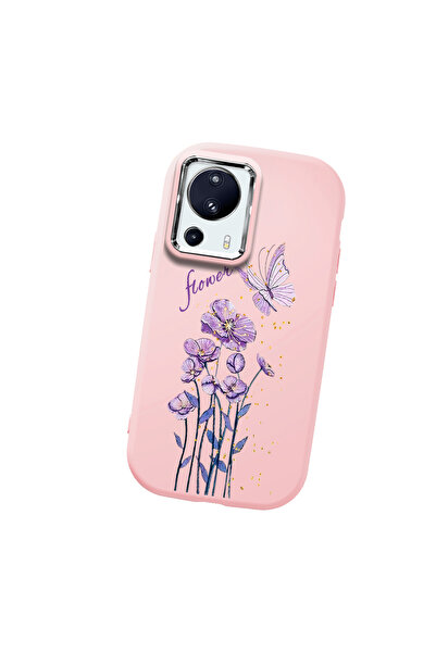 Hontinga حافظة هاتف من السيليكون الناعم باللون الوردي متوافقة مع كاميرا Mi 13...