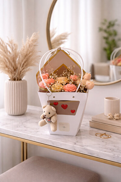 Candle d’amour El Yapımı Kokulu Turuncu Soya Wax Mum Çiçek Buketi – Soya Wax Luxury Hediye