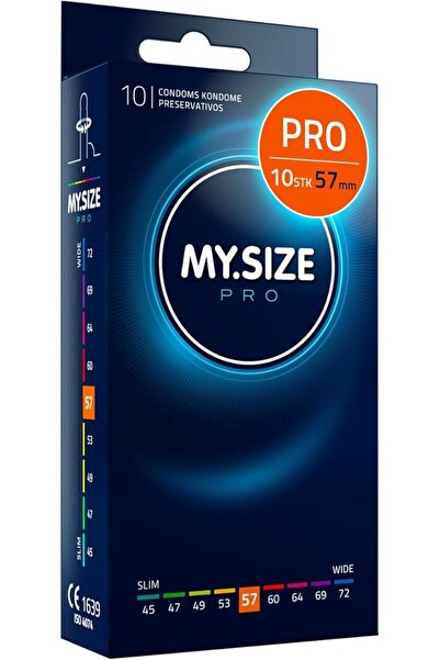 Mysize PRO واقيات ذكرية رفيعة للغاية، 10 قطع (مقاس 57) - عديمة الرائحة، تدوم ...