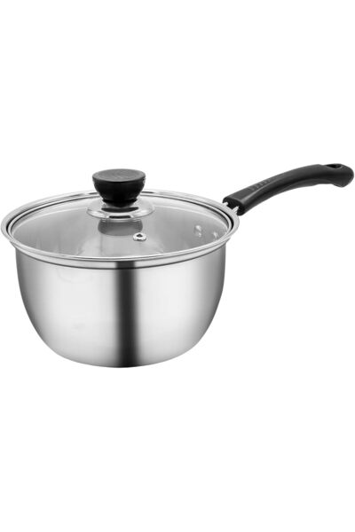 Arabest Stainless Steel Saucepan with Glass Lid, 1.9L Cookware for Tea, Coffe...
