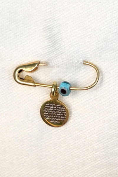 SUNSHINE 925 Ayar Gümüş, Dualı Nazar Boncuklu Bebek Çengelli İğne