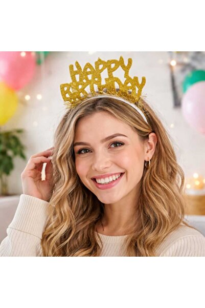 Happyewent Gold Happy Birthday Crown – Glittery Birthday Party Crown |   Spar...