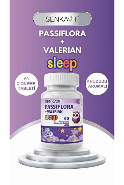 senkavit Sleep Passiflora ,Valerian Ahududu aromalı 60 Çiğneme Tableti