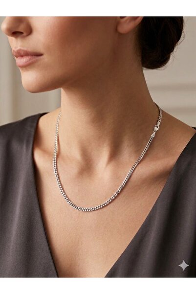ESRADA 3S Silver Color Daily Chain Necklace