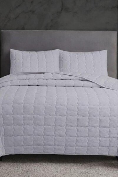 Çeyiz Diyarı Cher Quilted Li 240X260Cm Double Bedspread Gray