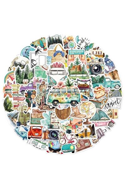 Generic Cartoon Holiday Travel Stickers 50 Pcs Vinyl Waterproof