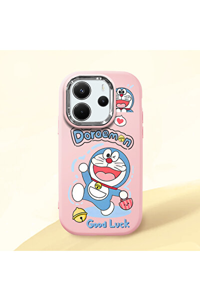 CHICASELUX هاتف دورايمون من السيليكون الناعم باللون الوردي مع حماية للكاميرا ...