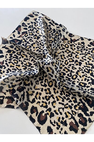 bohemania طبعة الفهد حرير وشاح 55x55 سم