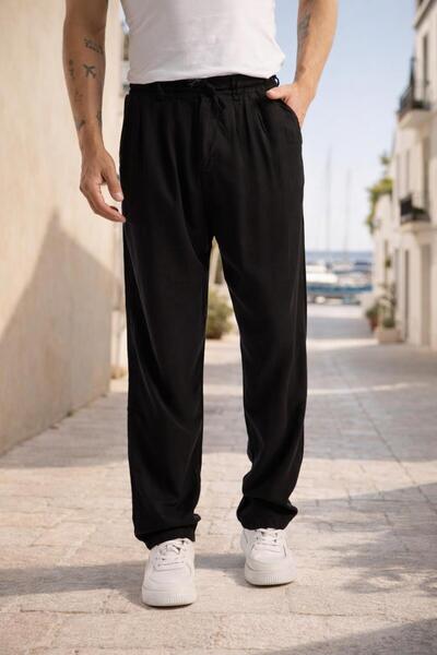 Valiberta Magnus Tensel Fabric Relaxed Fit Summer Men's Trousers with Elastic...