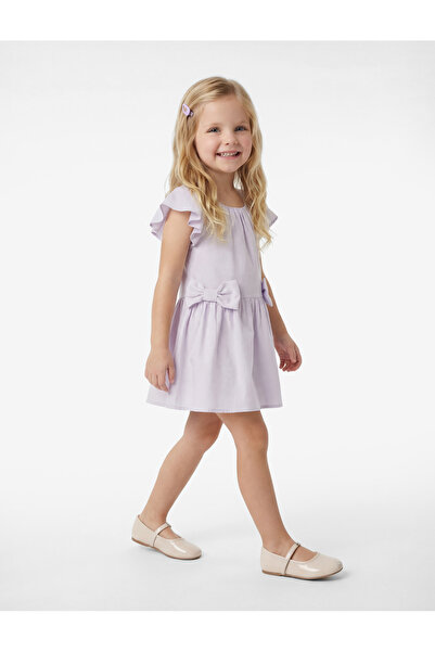 Koton Purple Babygirl Round Neck Cotton Drees