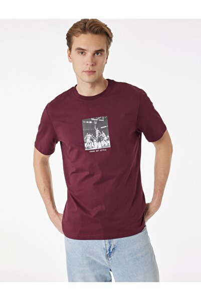 Koton Regular Fit Short-Sleeved Crew Neck Cotton Printed T-Shirt