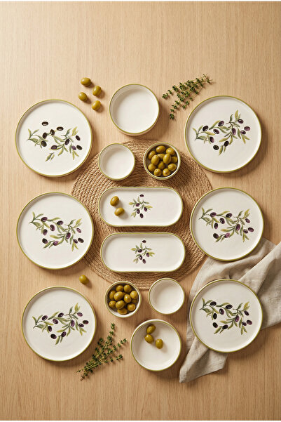 tutku home Olive Serisi 14 Parça Kahvaltı Takımı