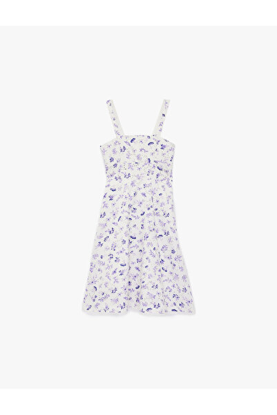 Koton Purple Girls Plain Cotton Dresses