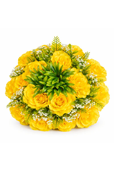 ABS Coroană funerară artificială 30 cm cu trandafiri, aranjament floral decor...