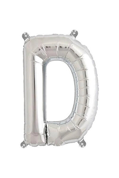 ENG PARTİ DÜNYASI Letter D - Silver Foil Letter Balloon 40 Inch