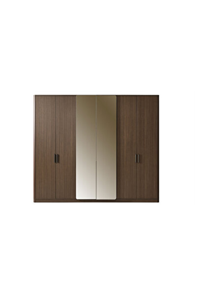 CaddeYıldız Monica 6 Kapılı Gardrop - Kahve