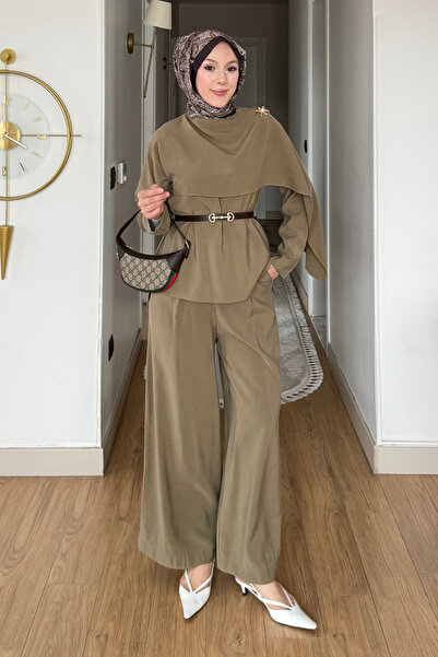 Tesettür Diyarı Tola Cupra Tansel Fabric Shawl Collar Brooches Islamic Clothi...