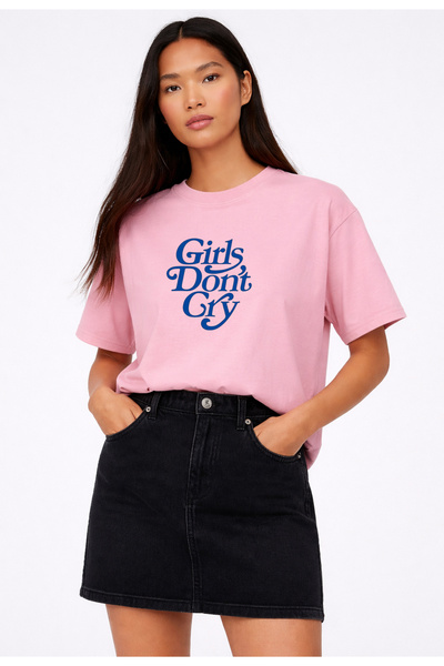 VODEXA Tricou oversize DONT CRY, imprimat, 100% bumbac, croială confortabilă
