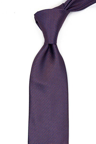 Kravatkolik Classic Tie with Copper Dot Pattern Handkerchief Kk13509