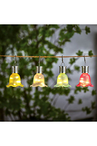 Garden of Eden Floare solară suspendabilă – 4 modele – 3 LED-uri alb cald – 1...