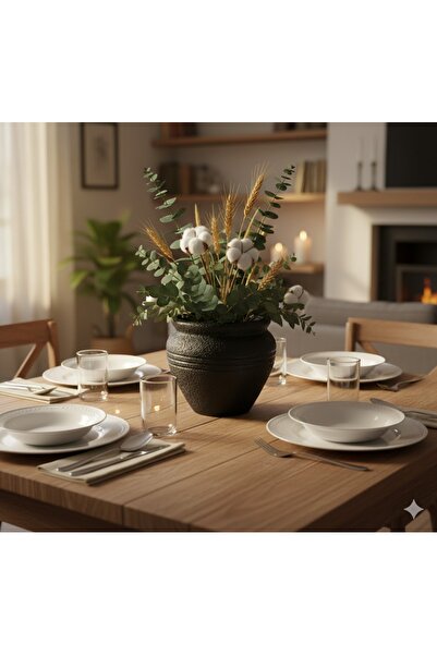 EFFE POT & DECORATİON Cubuss Dokulu Model Hafif Beton Dekoratif Saksı 20x20cm