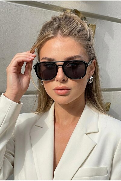 Chunky Frame نظارات شمسية روسكيه للجنسين باللون الأسود مع فلتر خفيف للغاية Uv400