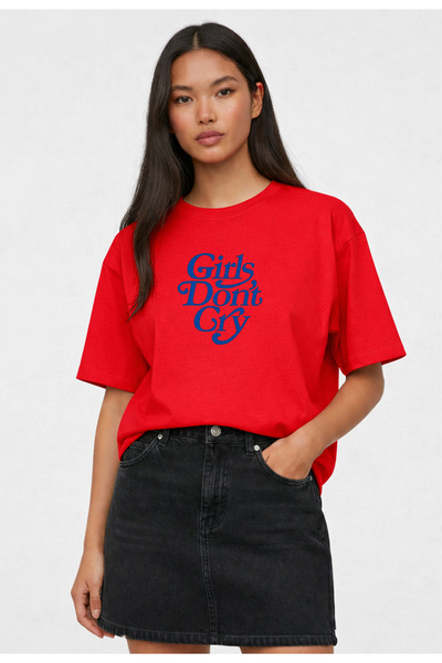 VODEXA Tricou oversize DONT CRY, imprimat, 100% bumbac, croială confortabilă