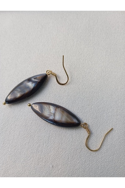 OEM Labradorite earrings, long stone 2.5*1 cm and 18K gold plated flats