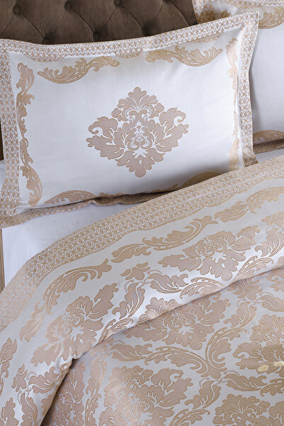 BİRHOME Vanetta Pano Jakarlı Çift Kişilik Modern Yatak Örtüsü Takımı 3 Parça 240x260cm