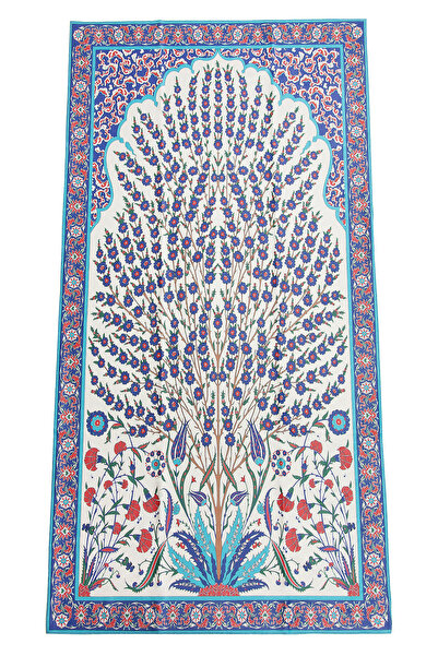 ihvan online Velvet Silk D Textured D Patterned Prayer Rug - Reyyan Series Ry...