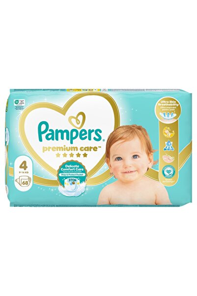 Pampers Premium Care, scutece, 9-14 kg, marime 4, Jumbo Pack, 68 buc