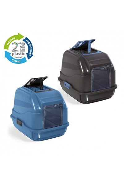 IMAC صواني فضلات مزدوجة للقطط [اللون - وردي، الأبعاد - 59 × 40 × 28 سم]