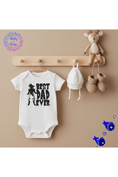 Baby&Baby Goku Best Dad Ever Dragon Gift Short Sleeve Snap Fastener Unisex Ba...