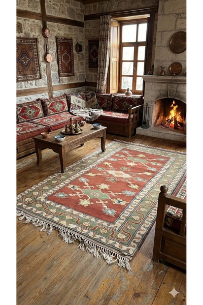 Furkan Türkcan El Dokuma Halı Yörük Halısı - El Dokuması Geleneksel Kilim, Ki...