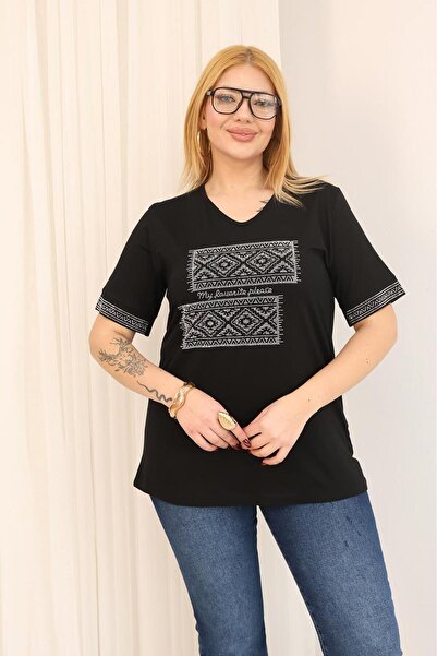 Siyezen Plus Size Sparkling Stone Blouse