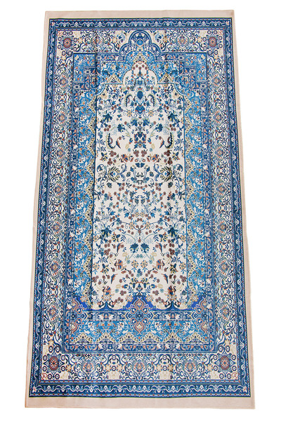 ihvan online Velvet Silk D Textured D Patterned Prayer Rug - Reyyan Series Ry...