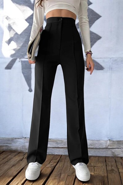 Livik Tirabus Black Women's Green Fabric Trousers